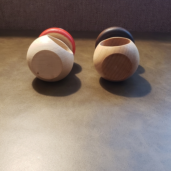 NWT Handmade Wooden Mushroom Nutcrackers Made in Europe Red Polka Nut Cracker - Picture 12 of 16